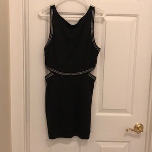 Black Studded Cutout Bodycon Dress